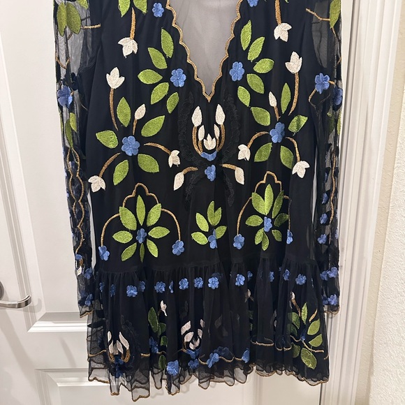 248. Free People Hearts Are Wild Mini Dress Black Small - Picture 6 of 7